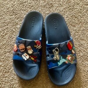 Boys Blue and Black CROC Slides SZ 6